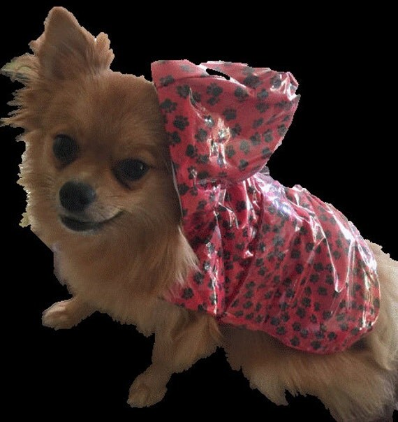 Doggie Raincoat Hooded Raincoat for small dog. Fleece lined