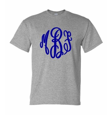 monogram on bottom of shirt