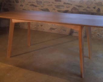 Mid-Century-Modern Dining Table in Beech and Cherry