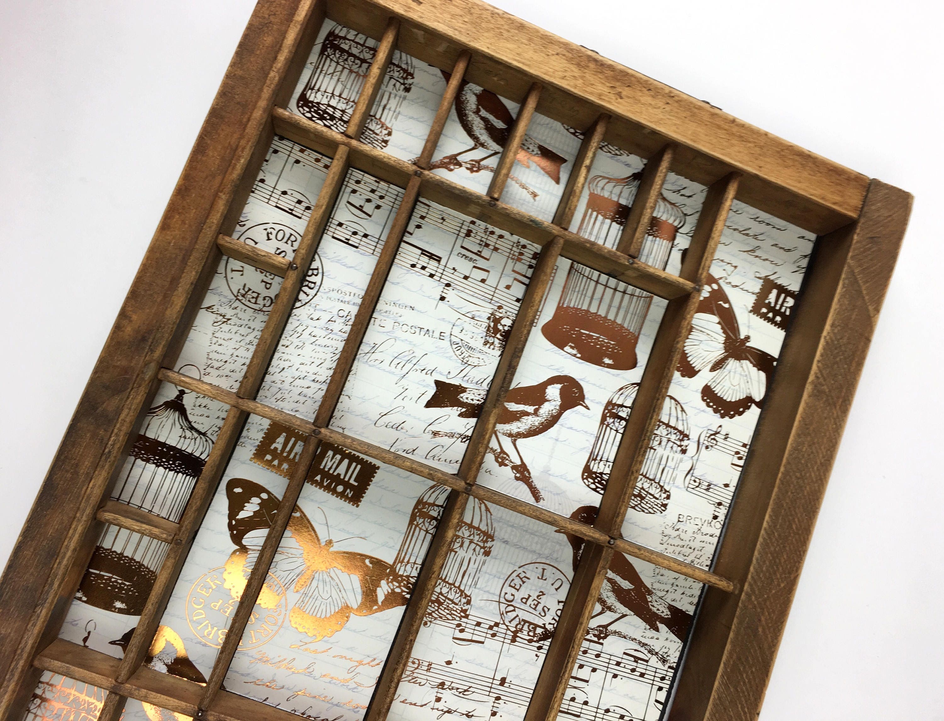 Antique Printer's Tray Letter Lettertype Printers