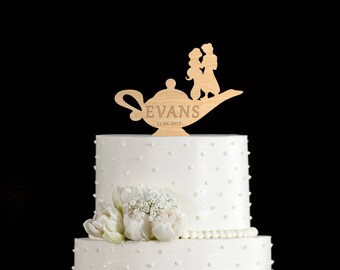 Cake topper,wooden cake topper,Aladdin oil lamp,Aladdin cake topper,Aladdin,Aladdin wedding topper,Aladdin lamp,princess Jasmine,5652017
