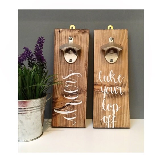 Items similar to Handmade Wall Mounted Bottle Opener on Etsy