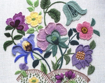 Larkrise - A Crewel Embroidery kit from the Needlewoman's Studio