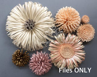 PDF, SVG files ONLY Paper Flower Centres no instructions /Download Paper flower centre template/Paper flower centre pattern/Paper Flowers