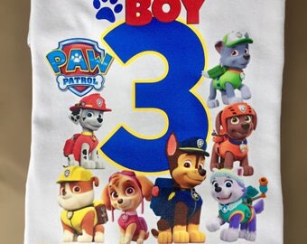 Paw Patrol Birthday Shirt - Personalized Shirts - Custom Shirts - Kids