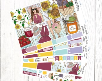 Market Street | Summer, Farmers Market, Fruit, Girly, Fashion, Planner Stickers, FULL KIT