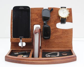 Anniversary Gifts for Boyfriend,Wood phone stand,Gifts Men,Gifts Husband,Mens Gift,Birthday Gift,Docking Station,Charging station,men,stand