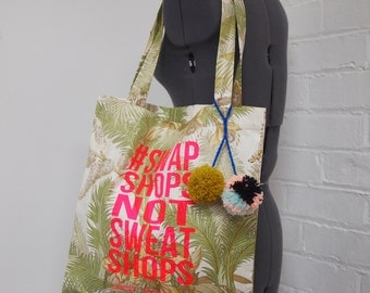 Upcycled Tote Shopper Bag #SwapShopsNotSweatshops