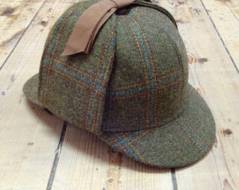 Tweels Country Collection * Sherlock Holmes / Deerstalker * Mens * Classic British Tweed Hat * 100% Wool * Gift