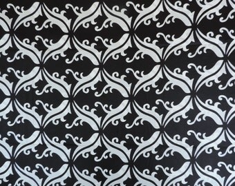 African fabric, Ankara wax print for sale by the yard, black and white, FREE SHIPPING!