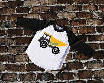 Construction Birthday Shirt | Boys Personalized Birthday Shirt | Digger | Front Loader | Excavator | Construction Theme Birthday Tshirt