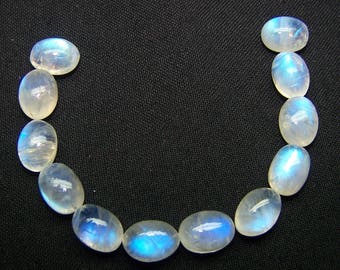 Masterpiece Blue Flashy Rainbow Moonstone / 11 X 7 x 7-8 MM / Oval Tumble Nugget Beads / Undrilled / 100 % Natural Loose AAA / Wholesale Lot