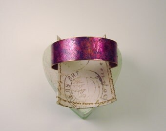 Purple Swirl 3/4 Copper Cuff Bracelet