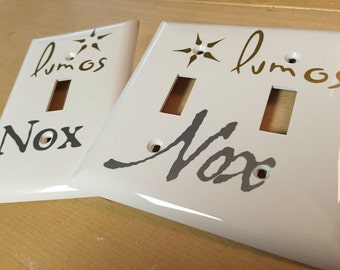 Lumos Nox Light Switch plate cover - harry potter wall decal - harry potter decor