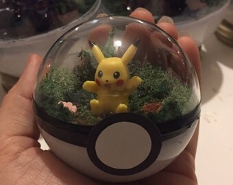 Miniature Pikachu 2.5in Pokeball Terrarium