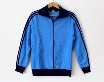 Vintage ADIDAS Tracksuit, 70's Adidas Top, Unisex Adidas Windbreaker, Blue Trefoil Track Jacket, Rare Adidas Sweater, Medium Size Adidas