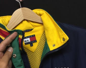 vintage 90s TOMMY HILFIGER windbreaker bob marley color size L excellent condition