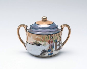 Vintage sugar bowl, Chinese porcelain pot, vintage sugar bowl, Oriental sugar bowl, sugar bowl, china sugar bowl