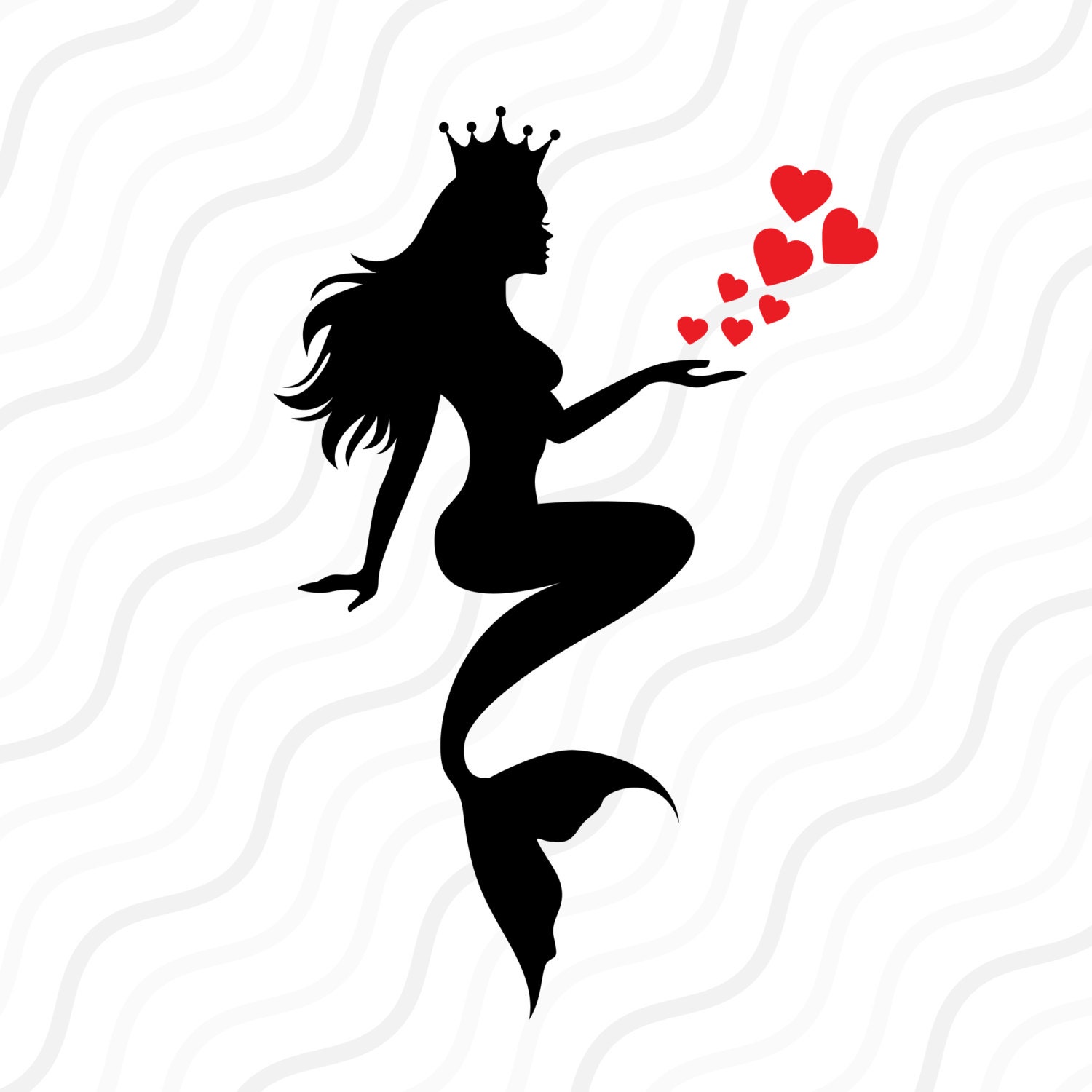 Download Mermaid Blowing Kisses SVGMermaid ClipartMermaid SVG Cut