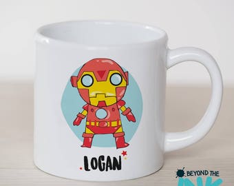 Personalised Iron Man Small Plastic Toddler Cup - Children's Plastic Cup - BPA Free