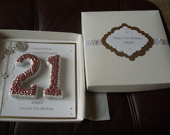 Handmade 21st Birthday Card Personalised