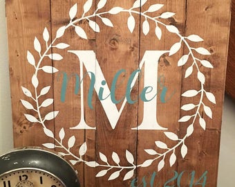 Family Established Sign, Last Name Sign, Family Name Wood Sign, Rustic Family Name Sign, Family Name Sign, Farmhouse Decor, Rustic Decor,