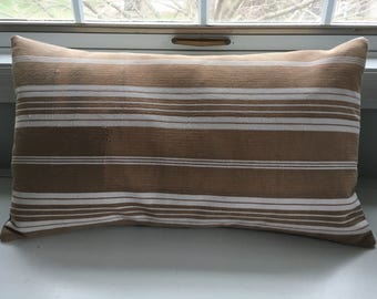 Vintage French ticking Pillow Brown Stripes