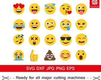 Emoji SVG Collection Smiley face, Emoji SVG Collection , Smiley Faces Emoji.Smiley clipart for digital cutting machines.svg dxf jpg png eps.