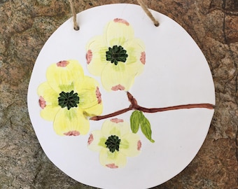 Dogwood flower wall art, spring flower mural, floral wall ornament, mothers day flower gift