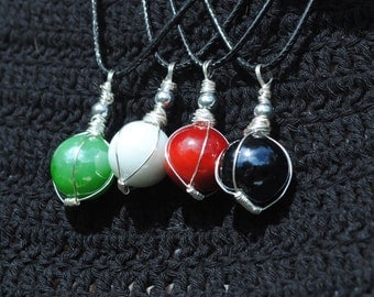 Wire-Wrapped Glass Pendants