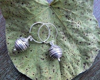 Sterling silver earrings. Silver jewellery. Ethnic Jewellery. Ethnic Silver earrings. Ethnic jewelry. Handmade jewelry.