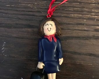 Personalized flight attendant Christmas ornament