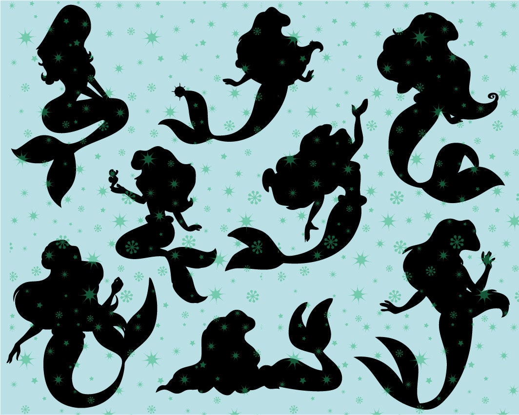 Download Disney Silhouette Princess Ariel The Little Mermaid SVG
