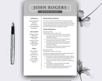 Resume Template. Professional Resume Template for Word and Pages. Modern Resume Template. Modern CV Template. Complete 1,2,3 Pages Template