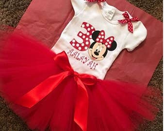 Minnie Mouse Birthday Tutu Set or Shirt Only