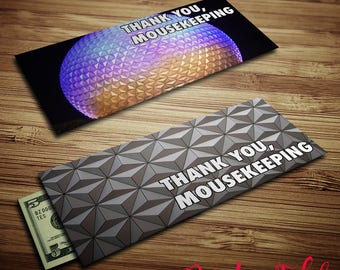 Epcot Ball Mousekeeping Envelopes - Tip Envelopes - Instant Download