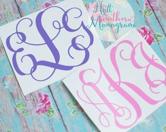 Laptop Monogram, Personalized Vinyl Decal, Car Decal, Yeti Cup Decal, Letter Initial Decal, Vinyl Monogram, Phone Decal, Mac Monogram Decal