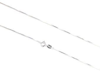 925 Sterling Silver Box Chain Sterling Silver Necklace Plain Silver Box Chain