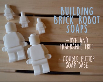 Dye Free Soap | Fragrance Free | Mango Butter | Shea Butter | Building Brick Robots