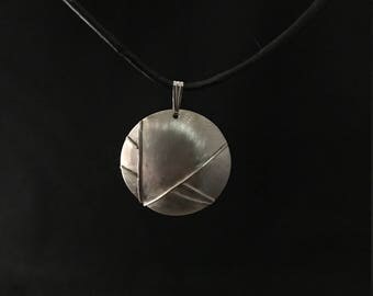 Silver domed necklace