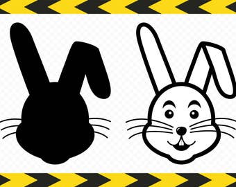 Rabbit SVG Bunny Rabbit face Scrapbook Cut files for silhouette Clipart DXF PDF Png
