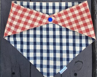 Patriotic dog bandana, american dog bandana, dog bandana, red white and blue bandana, cat bandana, checkers dog bandana, fourth of july dog