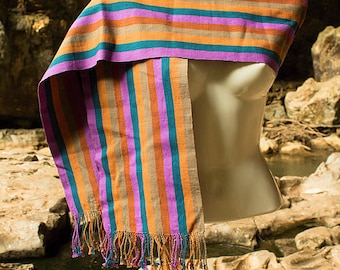 Magnificent Hand-woven "Te'etik" Scarf From Oxchuc - Mexico
