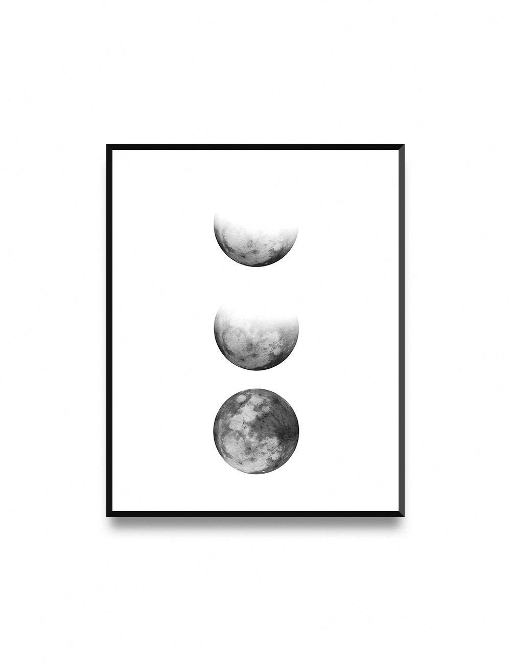 Moon Phase Print Lunar Phases Print Moon Poster Moon