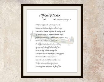 High flight poem | Etsy