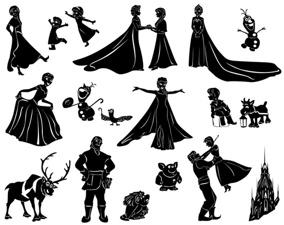 Download SVG frozen cartoon silhouettes cricut Disney silhouettes ...