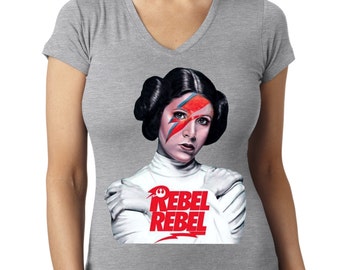 Star Wars Princess Leia 'Rebel Rebel" Custom Triblend Womens V-Neck tshirt