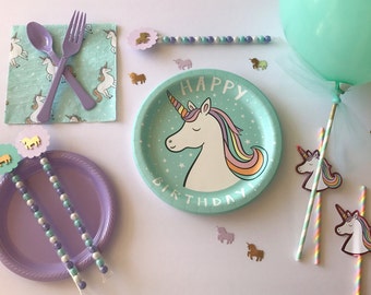 Unicorn Birthday, Unicorn Party, Unicorn Plates, Unicorn Theme, Party in a Box