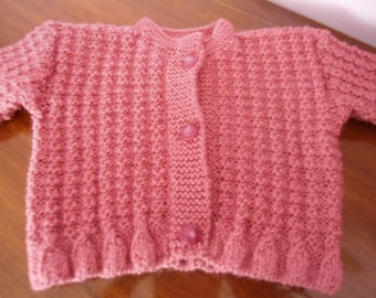 Items similar to Knit baby jacket - knit baby girls cardigan - green ...