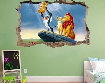 LION KING Simba Smashed Wall Decal Graphic Wall Sticker Decor Art Disney H384